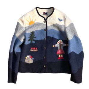 Giesswein by Maser Women’s Vintage, 100% Wool Cardigan, Sweater, Jacket, 10 / 12